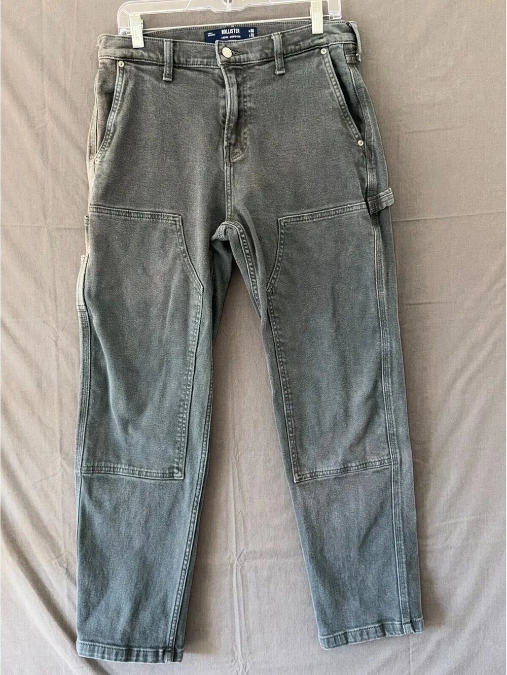 Hollister Loose Carpenter Jeans Gray Epic Flex W30 L32 Workwear Utility Denim